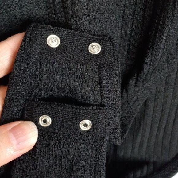 Cato Size Medium Bodysuit Black Ribbed Sleeveless Snap Closure NEW - Picture 7 of 10